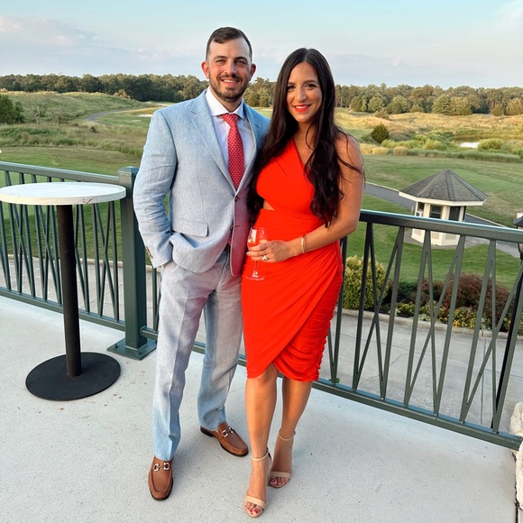 Rare London Ruched Red Dress - Picture 4 of 5